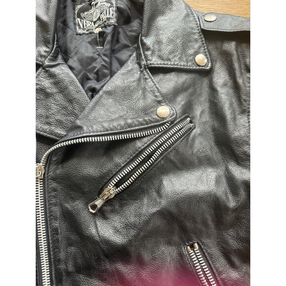 Vintage 90's Vera Pelle Motorcycle Suede Leather Jacket Size S Made in Italy - Picture 11 of 12
